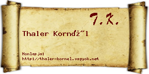 Thaler Kornél névjegykártya