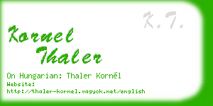 kornel thaler business card