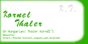 kornel thaler business card